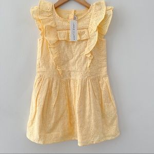 RUFFLE TRIM EYELET DRESS